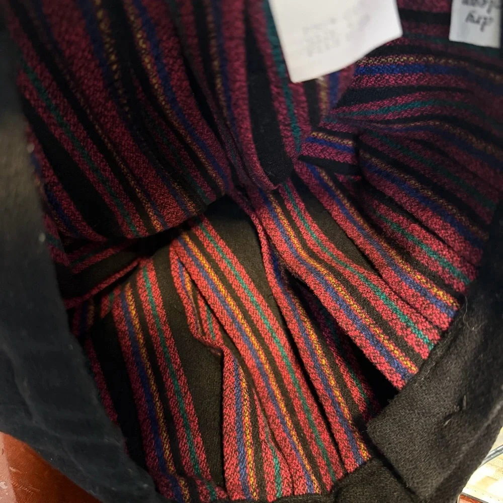 Vintage Pendleton Wool Pleated Midi Skirt Tartan Hem USA Petite 4P Black